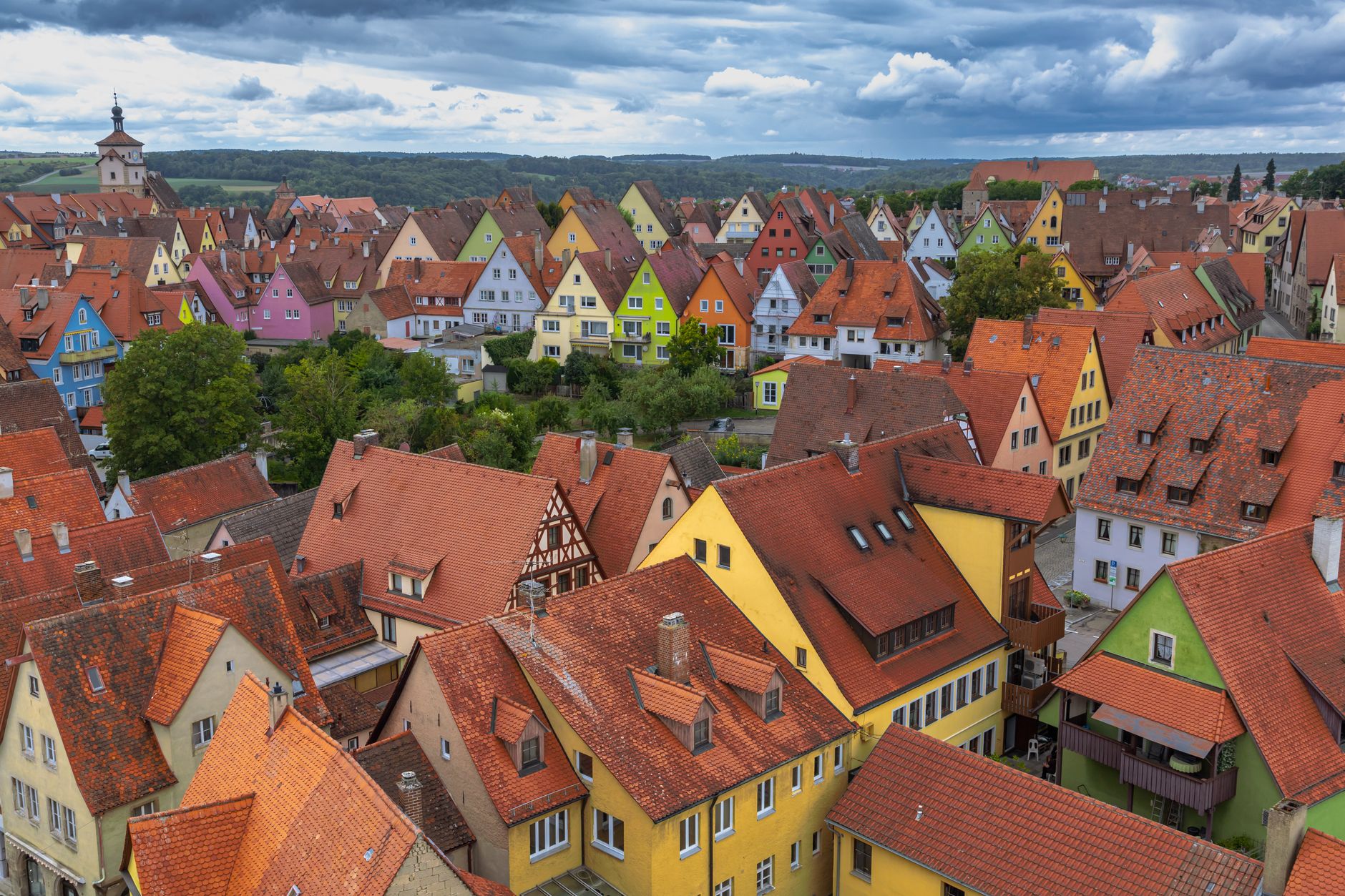 Blick über die Dächer der Altstadt von Rothenburg ob der Tauber